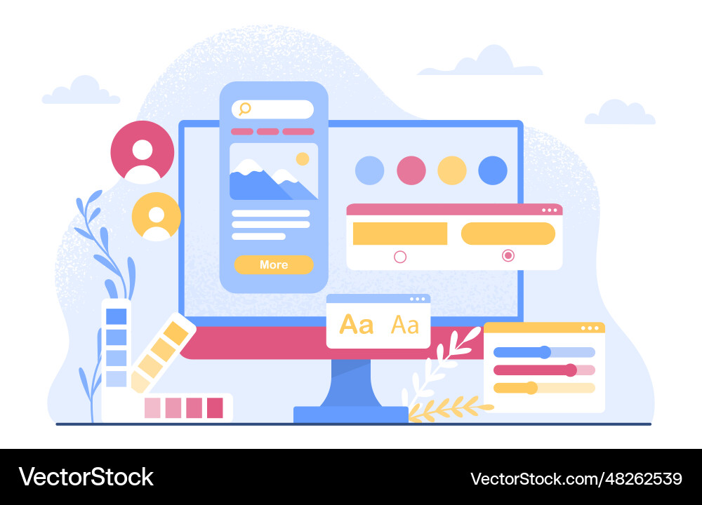 Ux and ui design platform concept Ux and ui design platform concept vector image