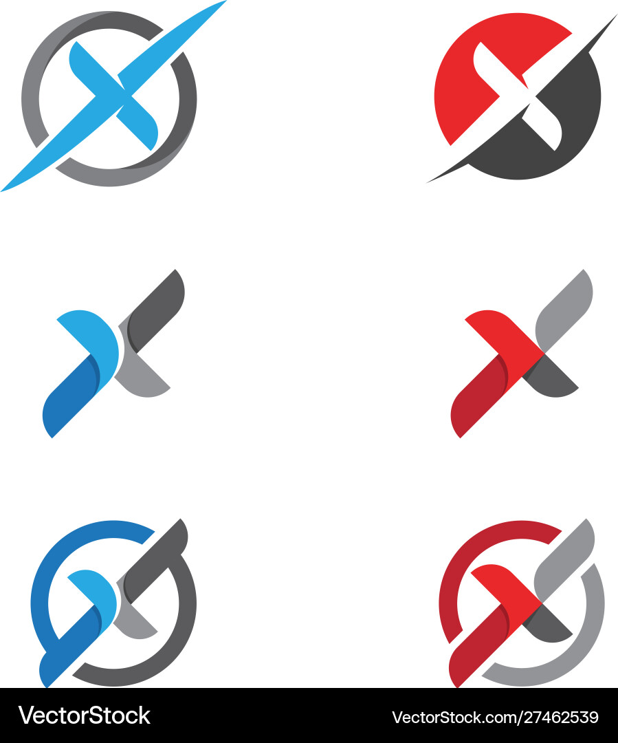 X letter logo template icon X letter logo template icon vector image