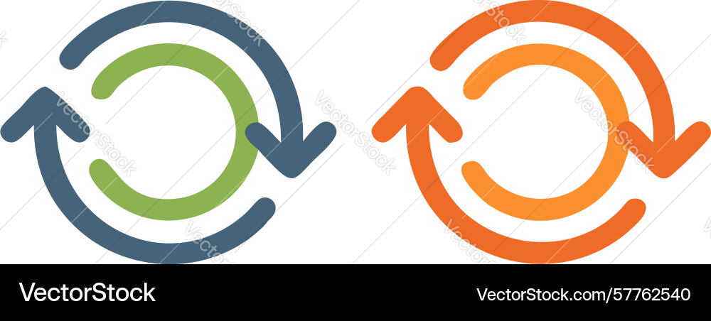 Circular refresh arrows loop renewal icon design vector image