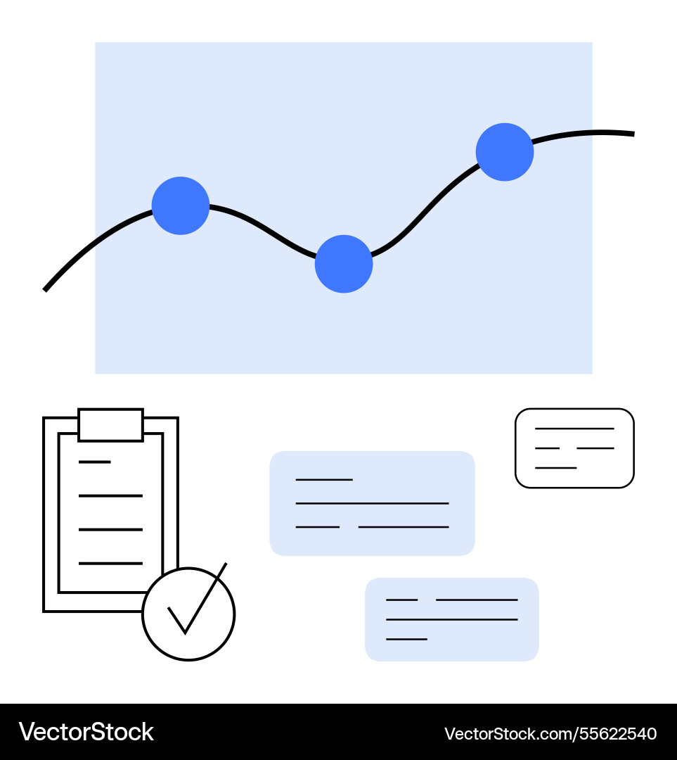 Data analysis visualization with chart checklist Vector Image