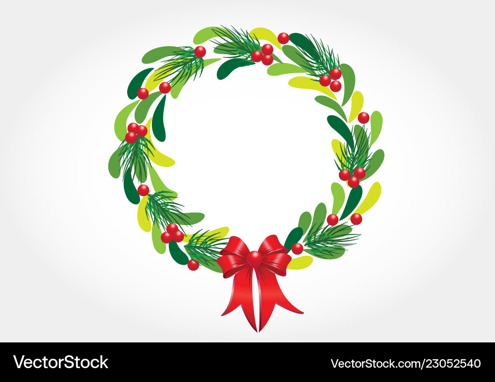 Festive Christmas Wreath Vector Image