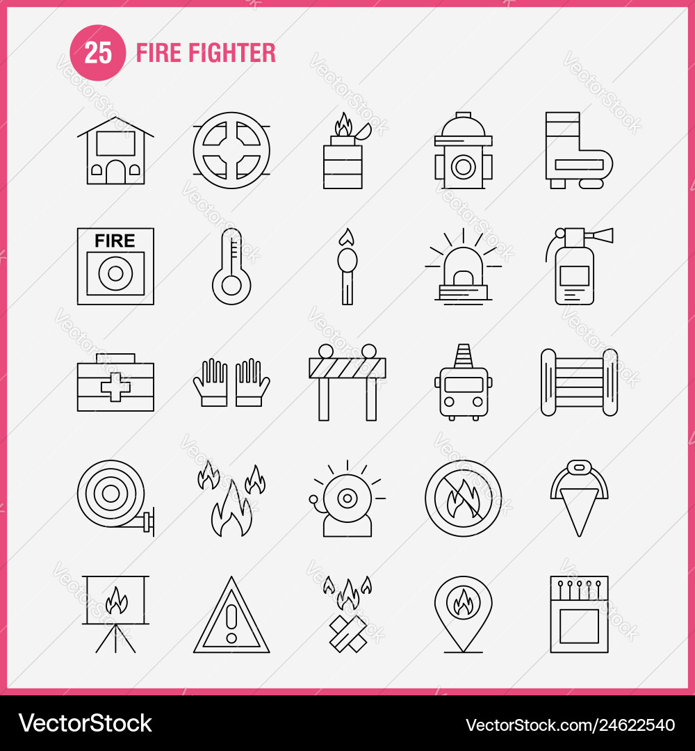 Fire fighter line icon for web print and mobile Vector Image