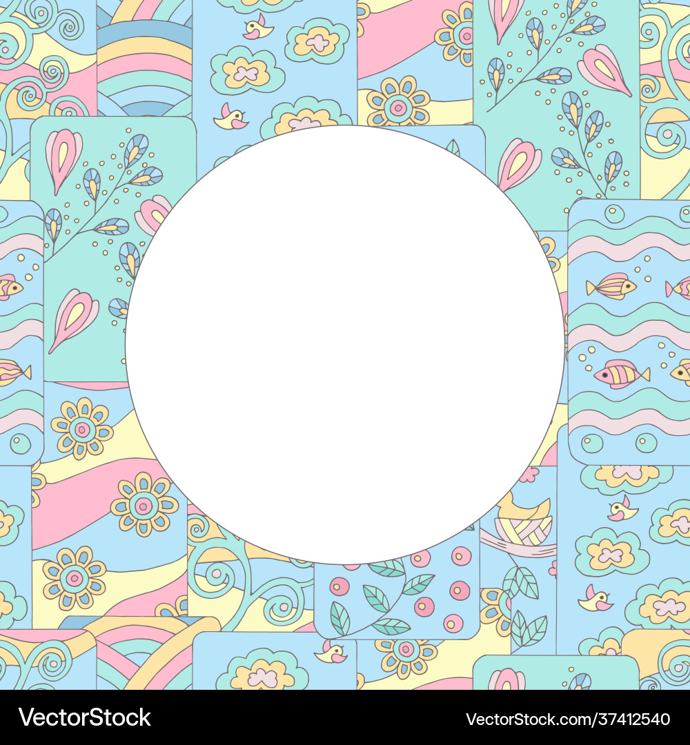 Frame with abstract spring pattern Frame with abstract spring pattern vector image