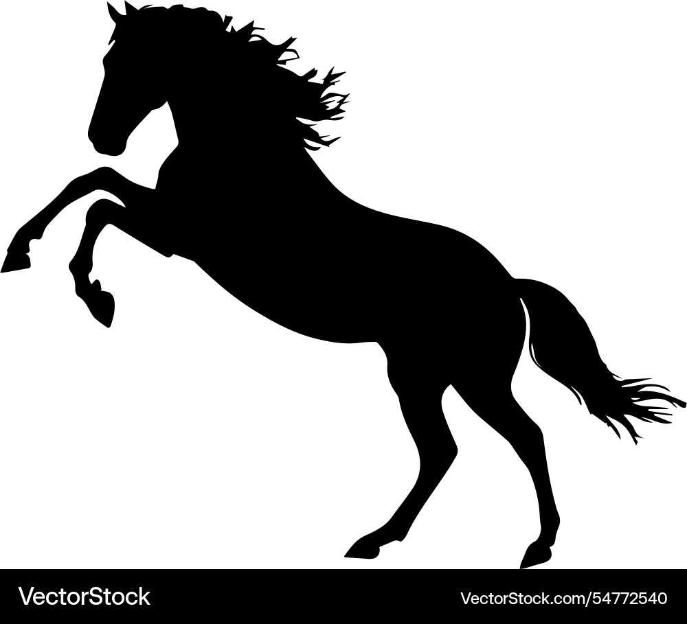 Horse Rearing Silhouette Vector Image