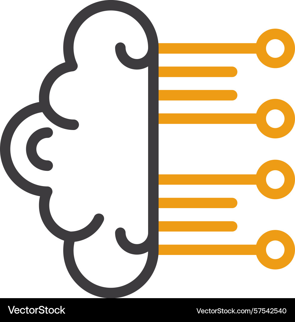 Neuromorphic computing two color icon vector image