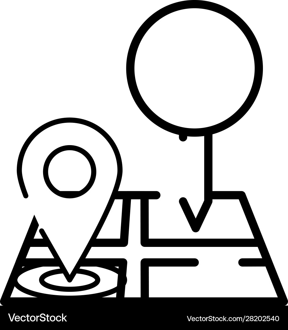 Paper map guide with pins location icon vector image