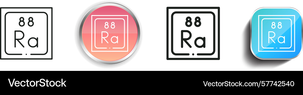 Radium icon thin linear regular and button style Radium icon thin linear regular and button style Vector Image
