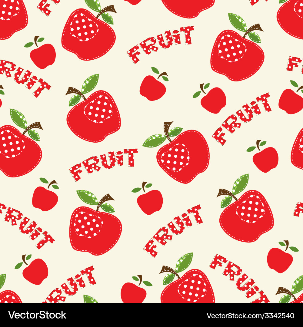 Seamless pattern with red apples Vector Image