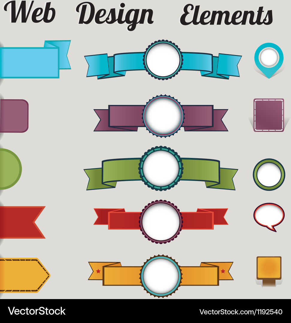 Set of retro web design elements Vector Image