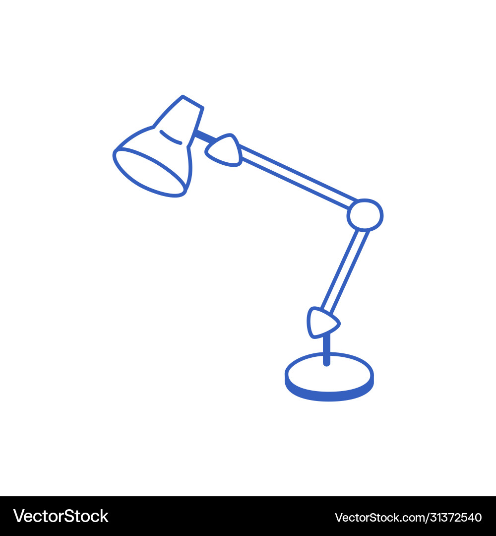 Table lamp isolated on a white background linear Table lamp isolated on a white background linear vector image