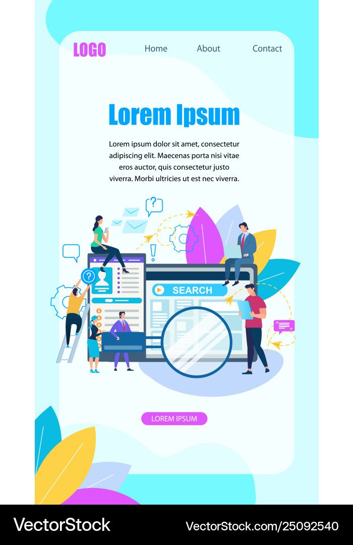 Tablet and smartphone with open browser searching Vector Image