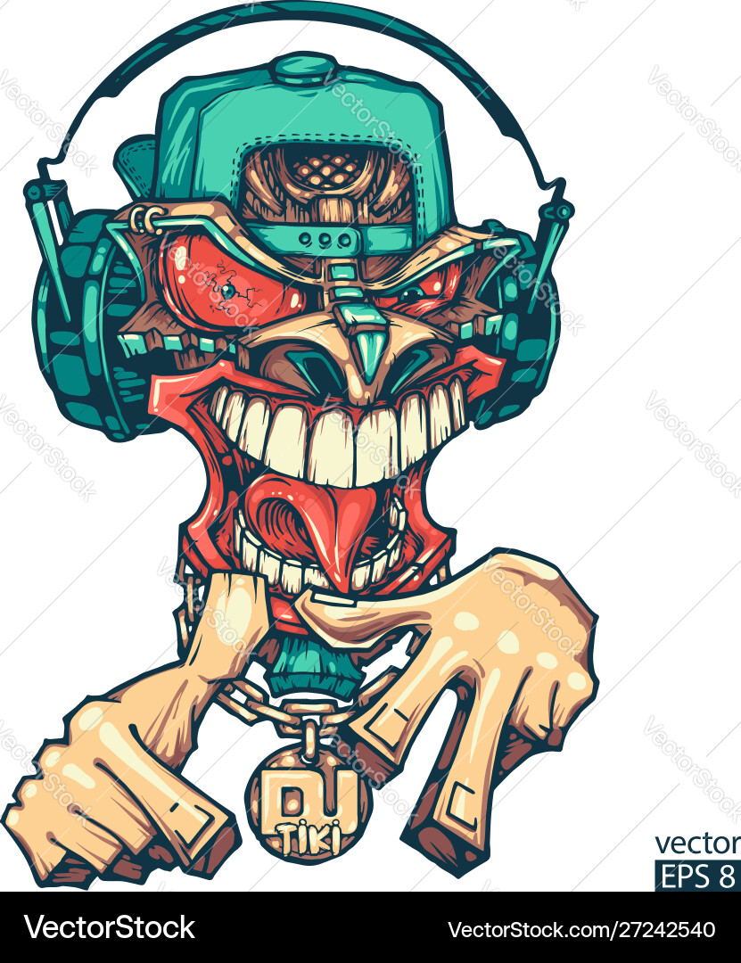 Tiki dj rapper vector image