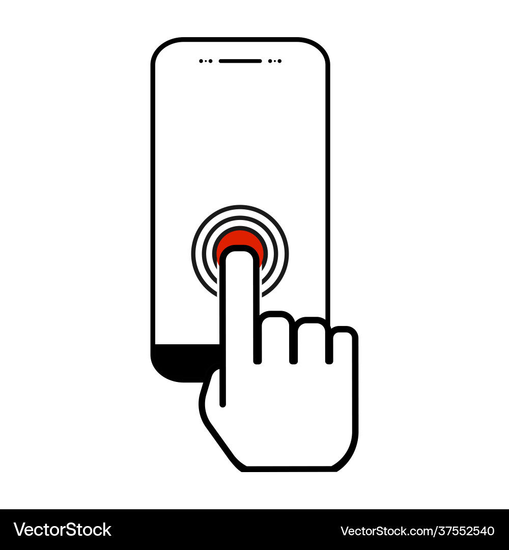Touch screen icon for app website ui etc click Touch screen icon for app website ui etc click vector image