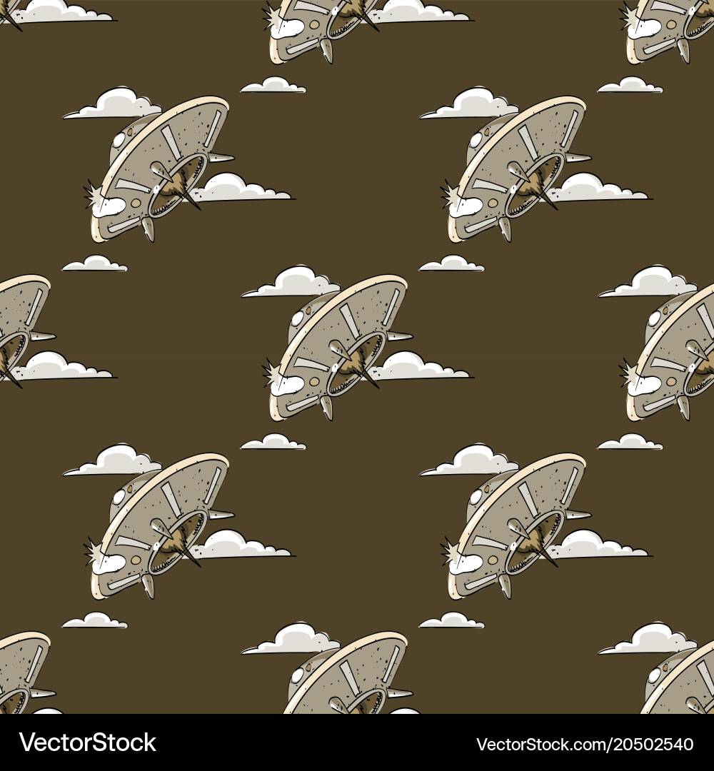 Unknown flying object seamless pattern Vector Image