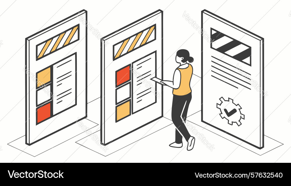 User interacting with web ui digital experience Vector Image