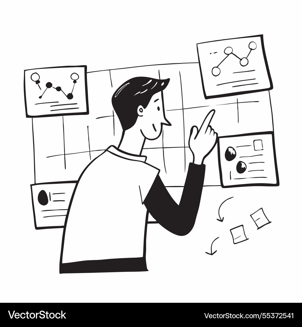 2d as stock trader monitoring live prices 2d as stock trader monitoring live prices vector image