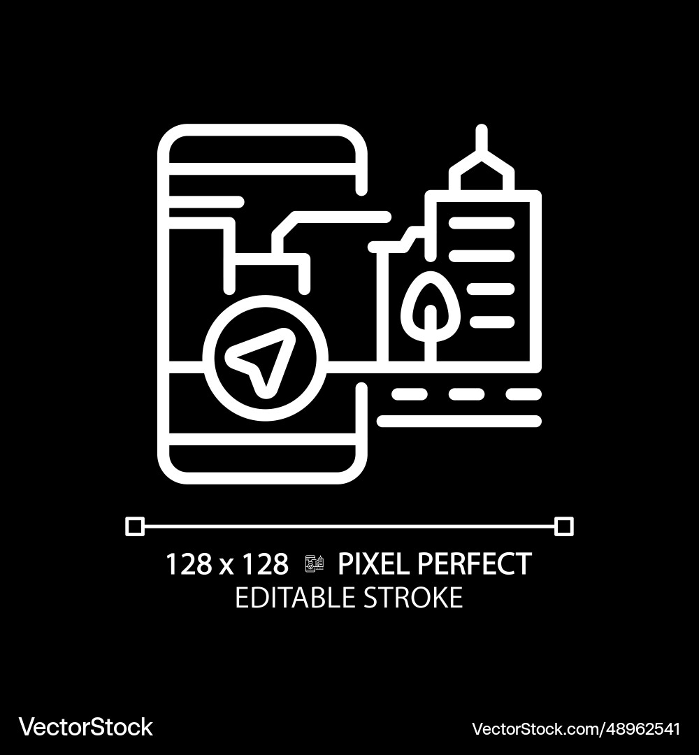 2d thin linear white map navigation icon Vector Image