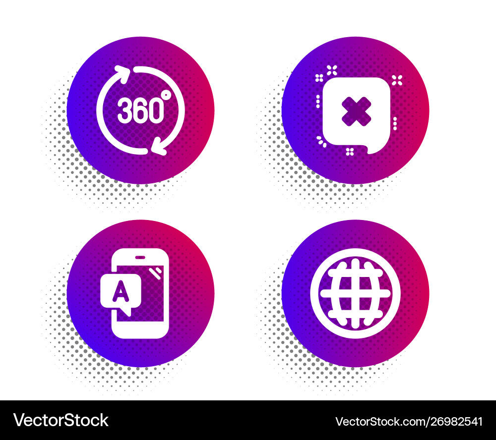 Ab testing reject and 360 degrees icons set Ab testing reject and 360 degrees icons set Vector Image