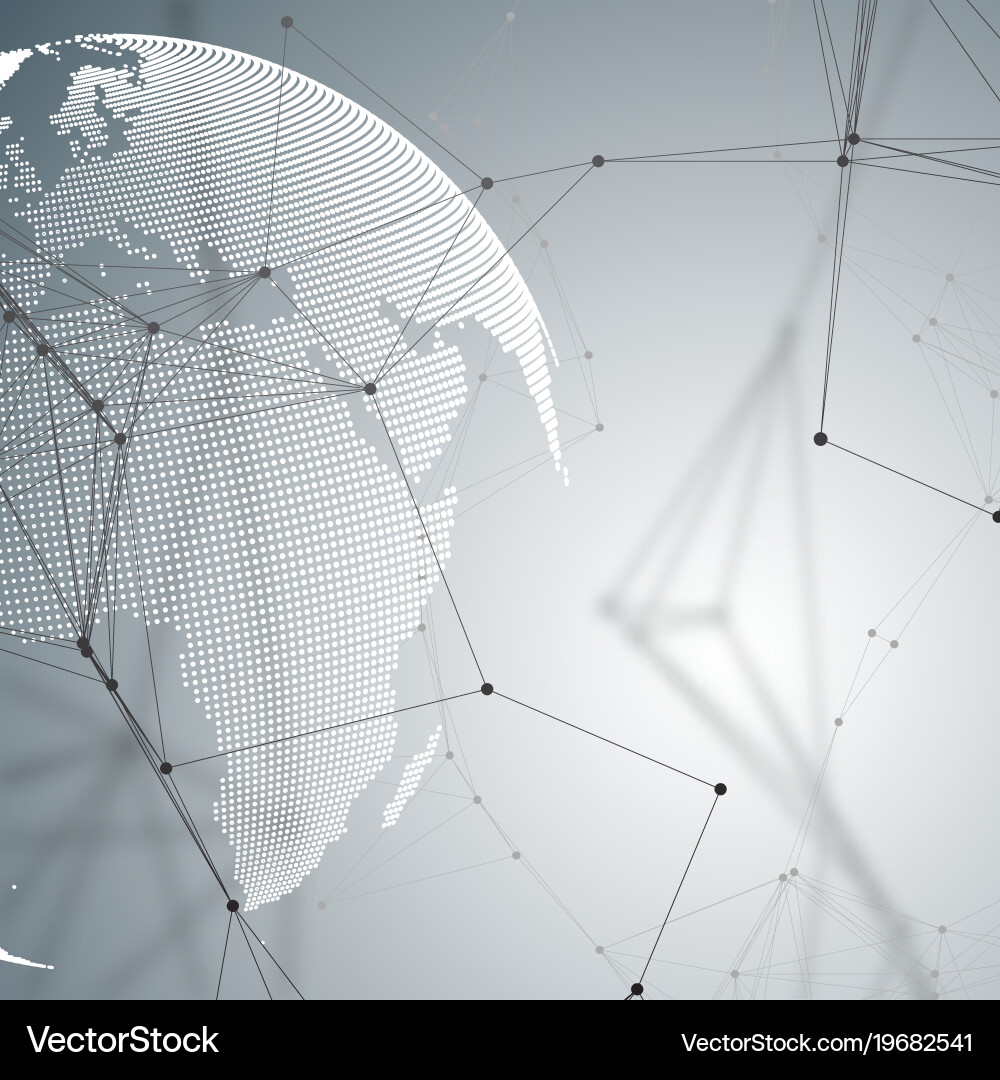 Abstract futuristic background with connecting vector image