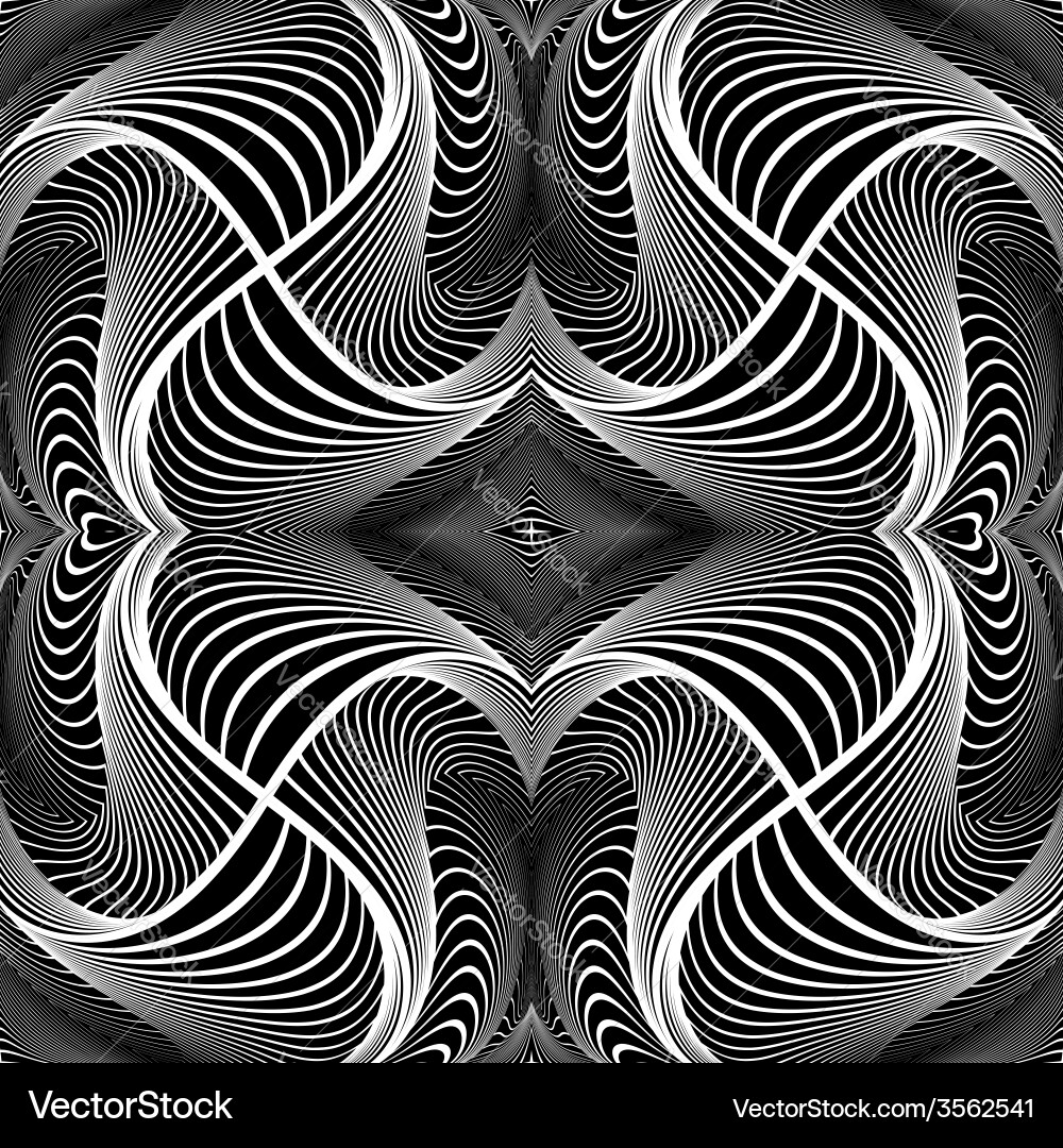 Abstract Monochrome Swirl Pattern Vector Image