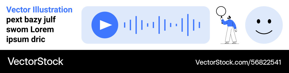 Audio player interface with sound wave user Vector Image