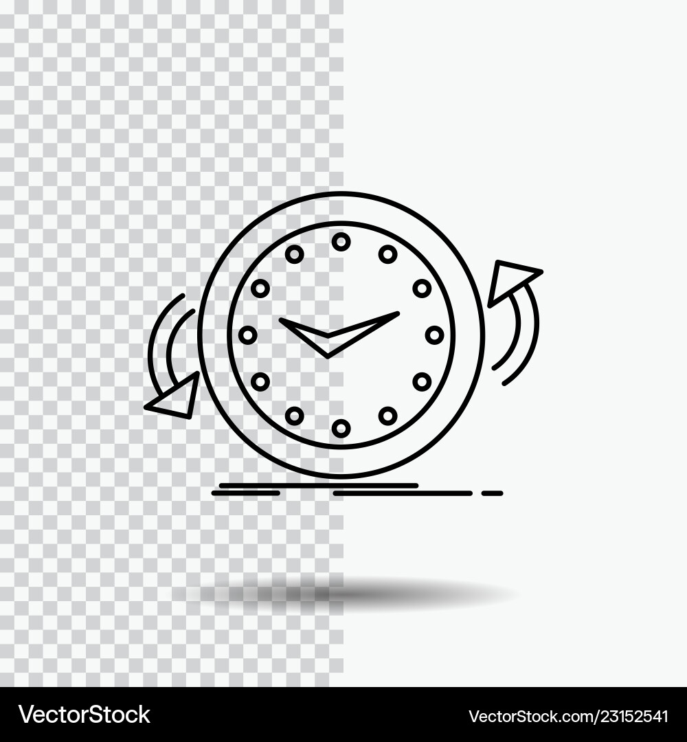 Backup clock clockwise counter time line icon Backup clock clockwise counter time line icon vector image