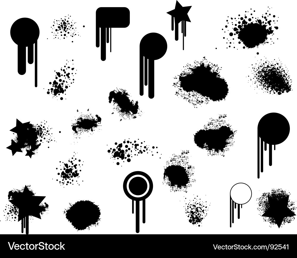 Colorful Splatter Elements Vector Image