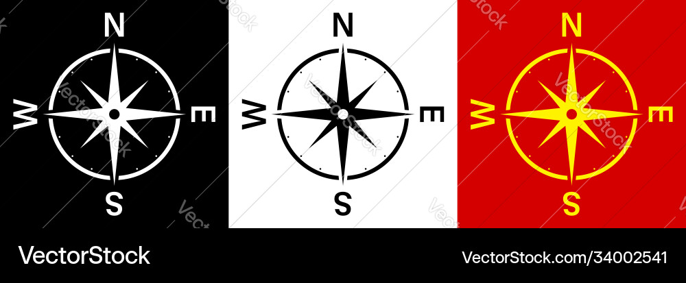 Compass icon with an arrow and scale travel vector image