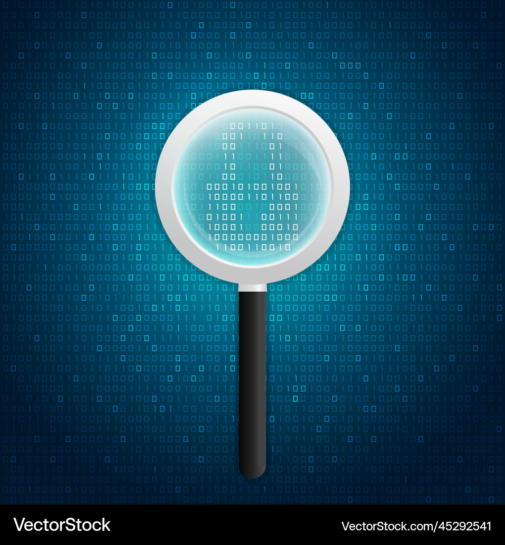 Concept of cyber security or virus scan realistic vector image