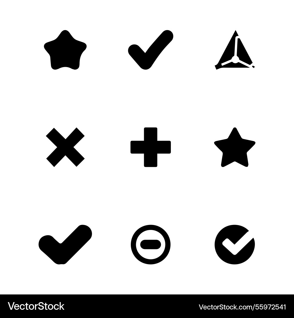 Cross and checkmark icon set in 3d style Vector Image