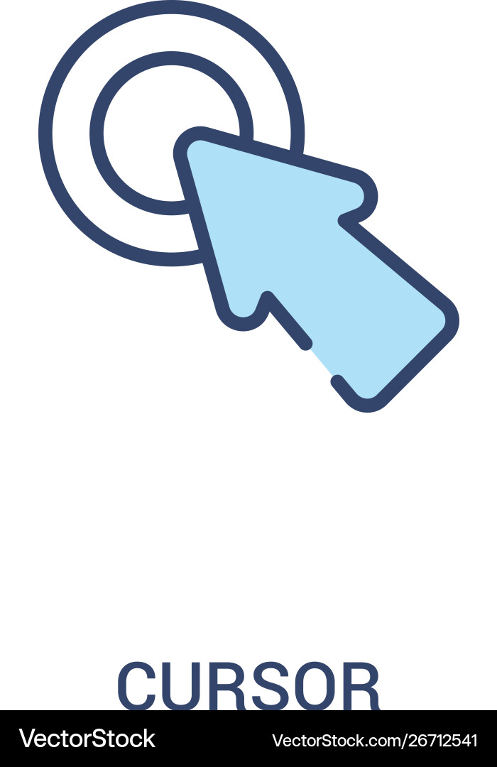 Cursor concept 2 colored icon simple line element Cursor concept 2 colored icon simple line element Vector Image