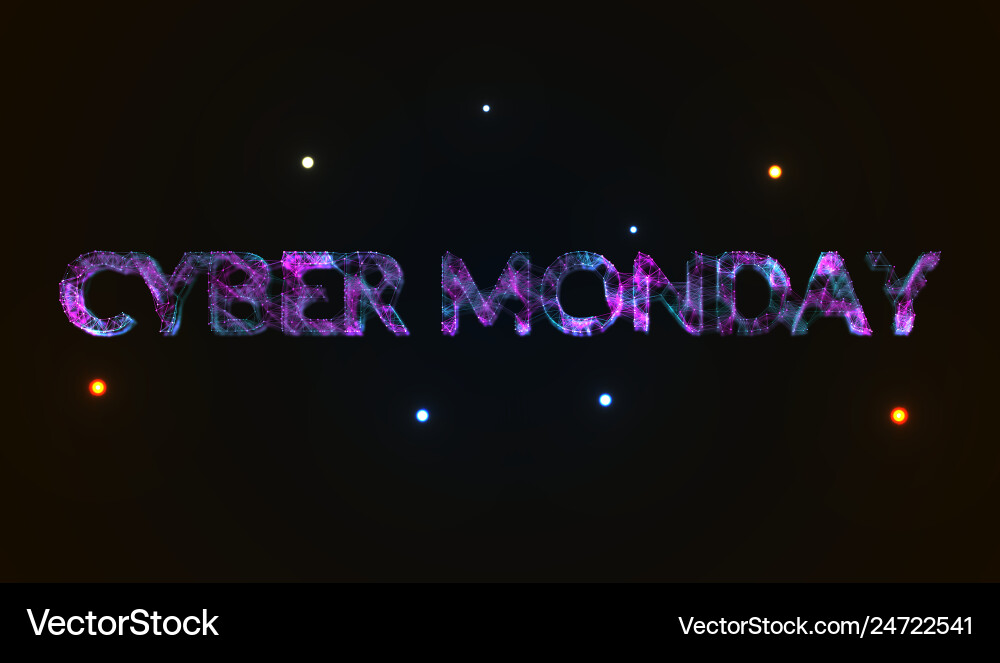 Cyber monday in the plexus style lines connected Cyber monday in the plexus style lines connected vector image