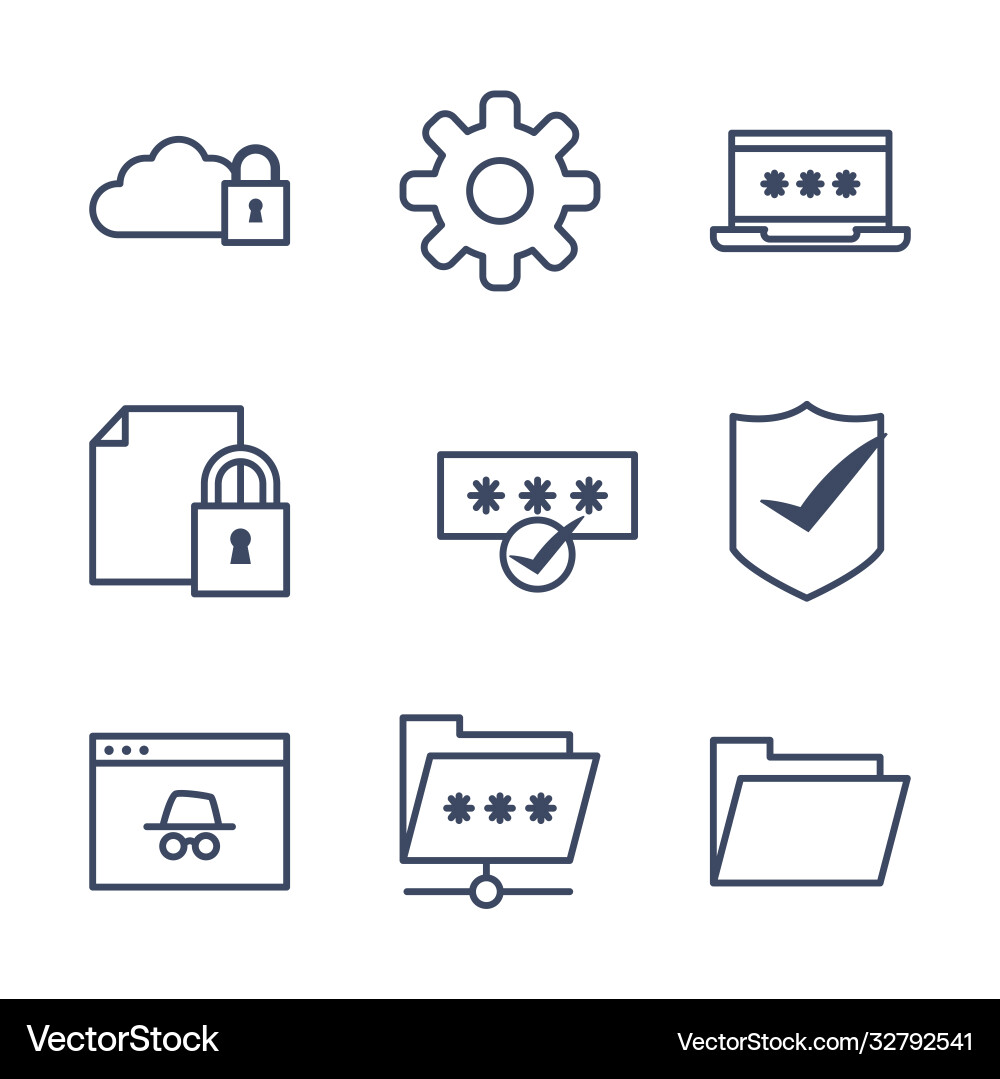 Data line style icon set design vector image