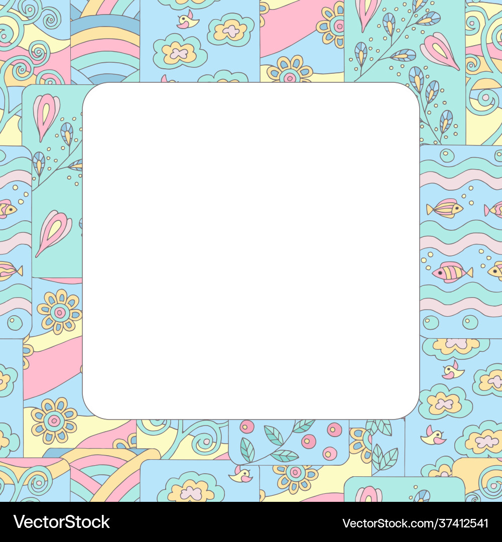 Frame with abstract spring pattern Frame with abstract spring pattern vector image
