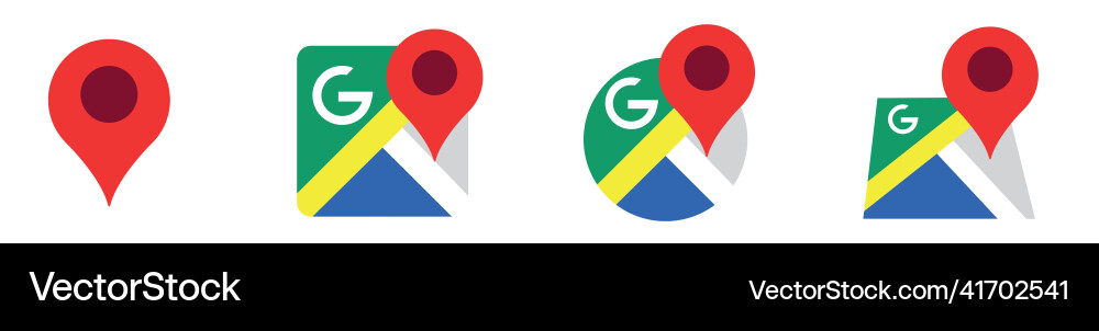 Google maps icon set map pin markers Google maps icon set map pin markers vector image