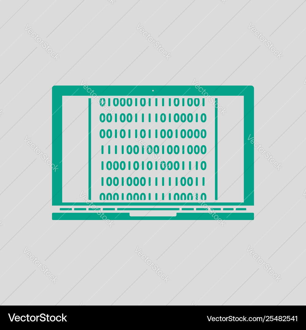 Laptop mit binärem Code-Symbol vektorbild