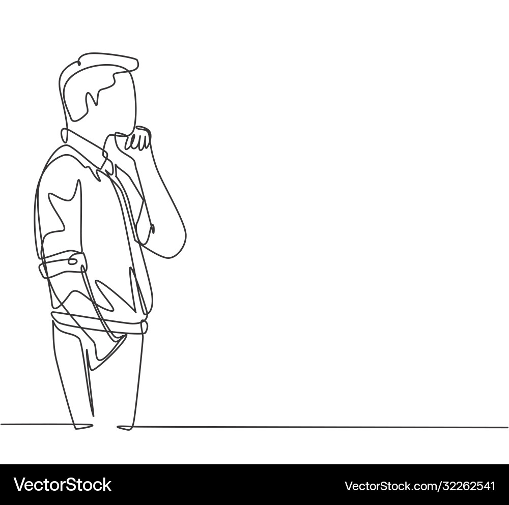 Man Contemplating View vector image