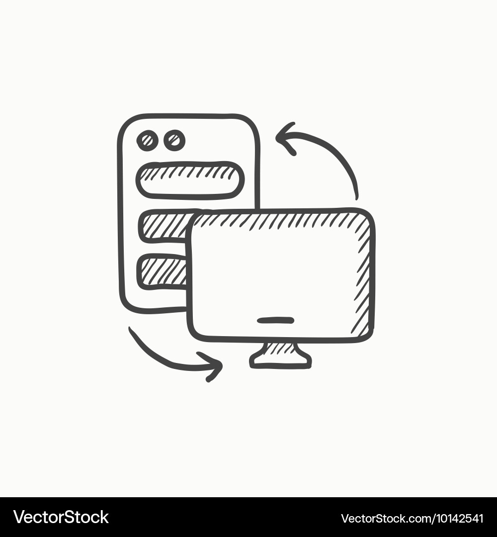 Personal computer set sketch icon Vector Image