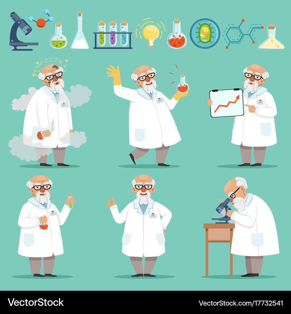 Scientist in Lab Setting vector image