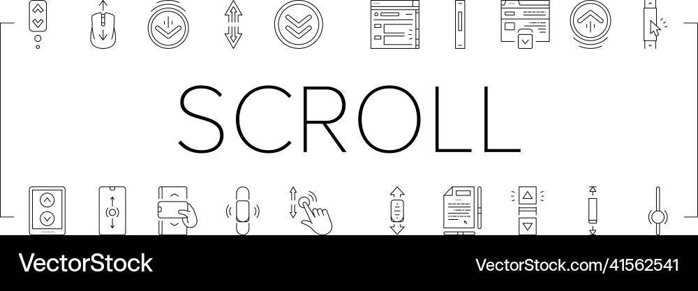 Scroll computer mouse cursor icons set Scroll computer mouse cursor icons set vector image