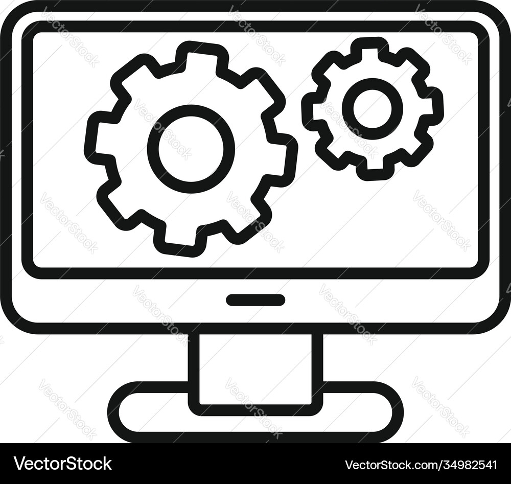 Server update data icon outline style Server update data icon outline style vector image