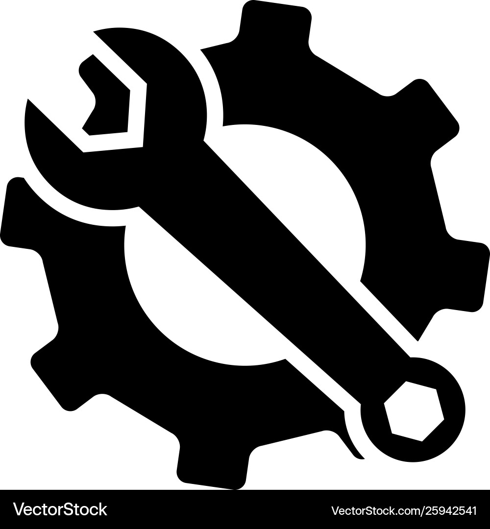 Service tools icon in flat style for app ui Vector Image