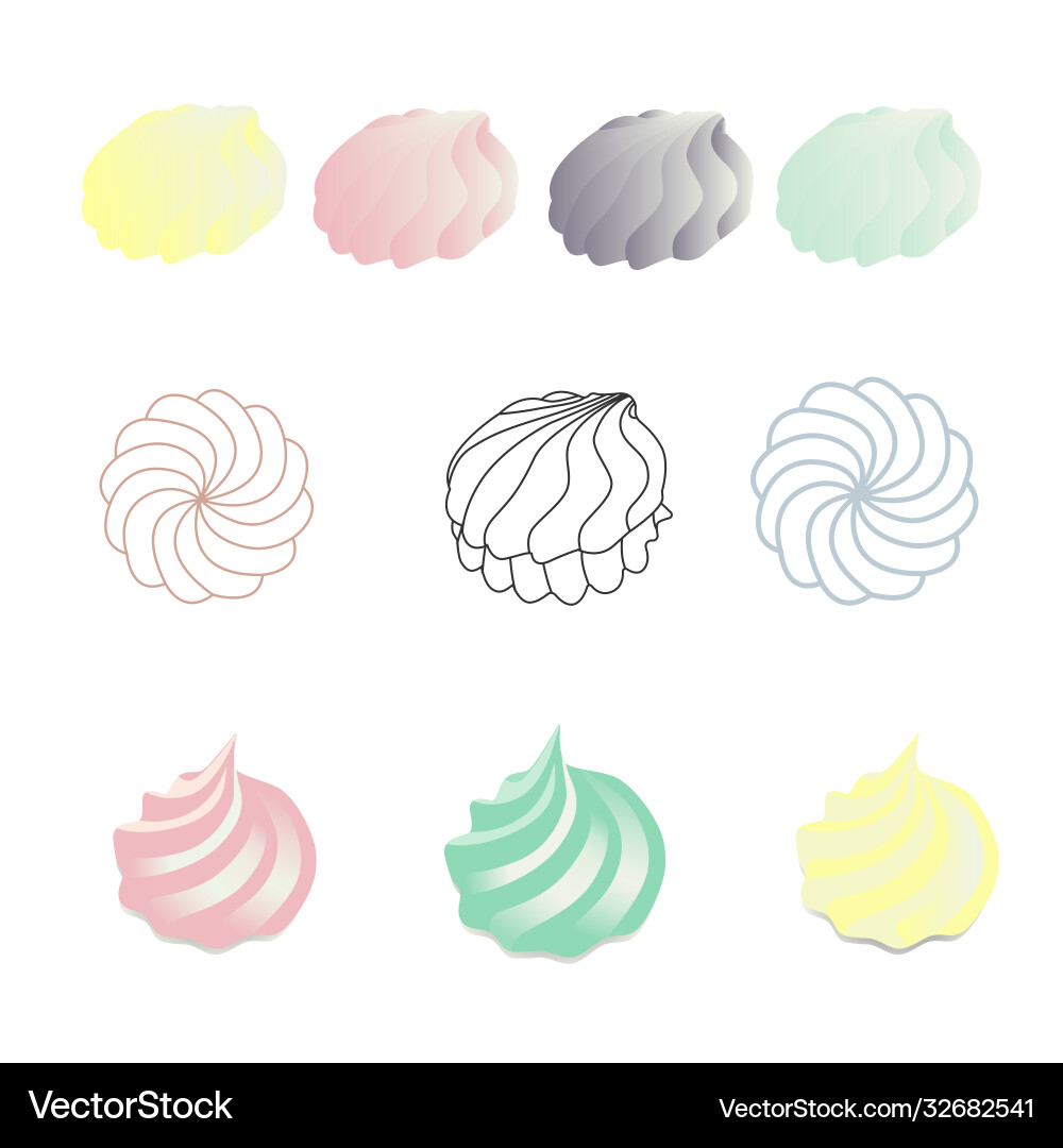 Set colorful zephyr different style Vector Image