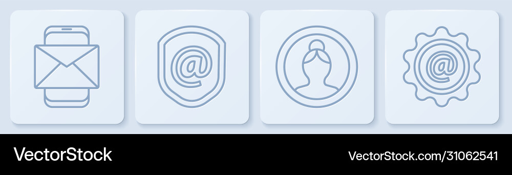 Set line mobile and envelope create account Set line mobile and envelope create account Vector Image