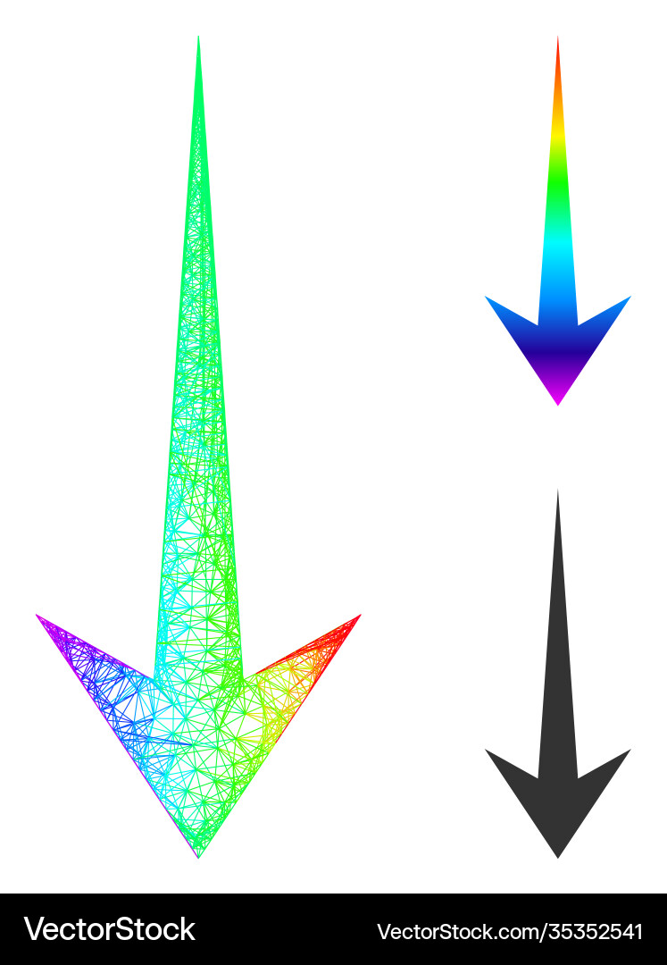 Spectrum linear gradient arrow down icon Spectrum linear gradient arrow down icon vector image