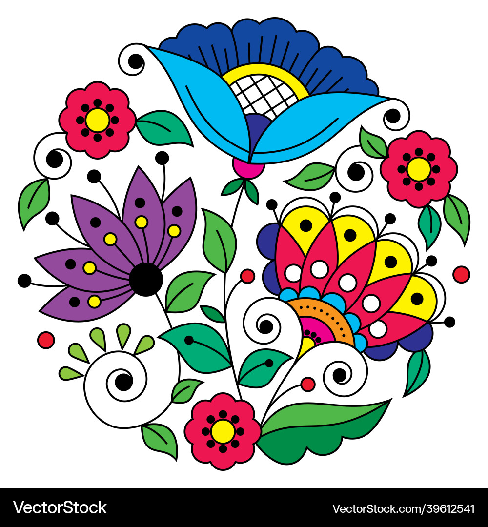 Swedish folk art mandala design pattern Swedish folk art mandala design pattern vector image