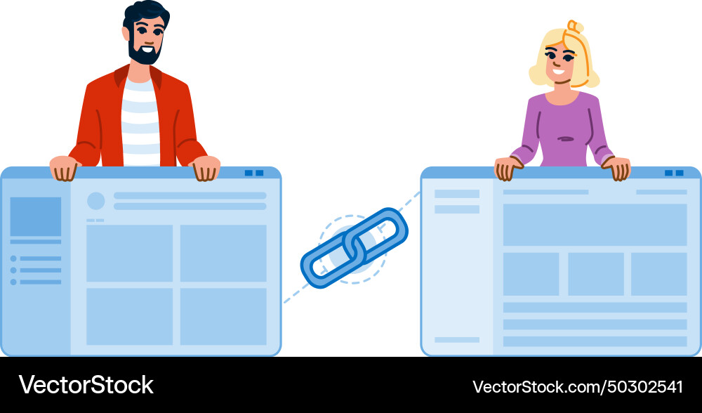 Web external linking Web external linking vector image