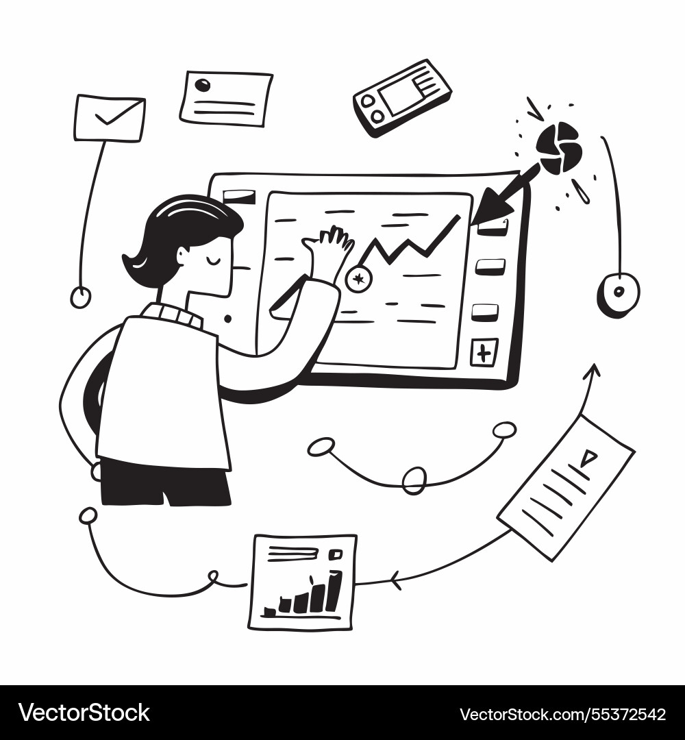 2d as stock trader using ai for predictive 2d as stock trader using ai for predictive vector image