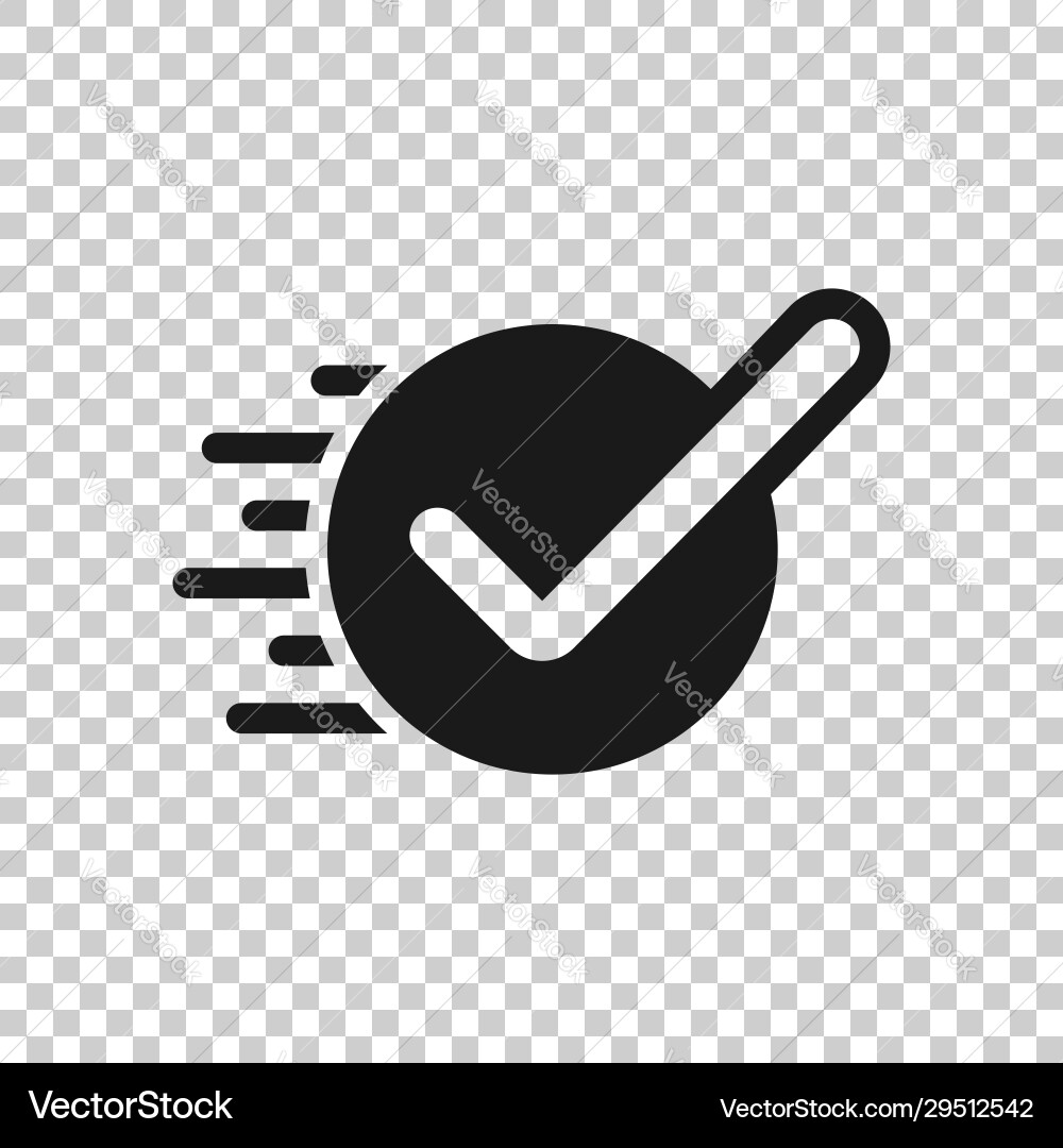 Check mark sign icon in flat style confirm button Vector Image