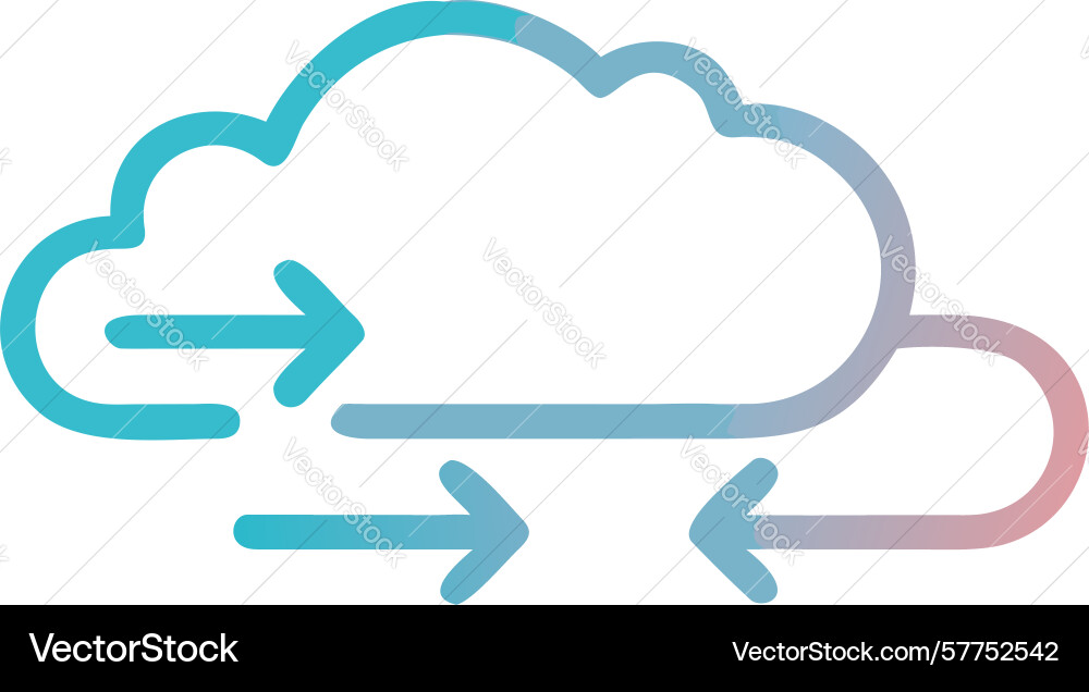 Cloud sync refresh icon continuous data flow vector image
